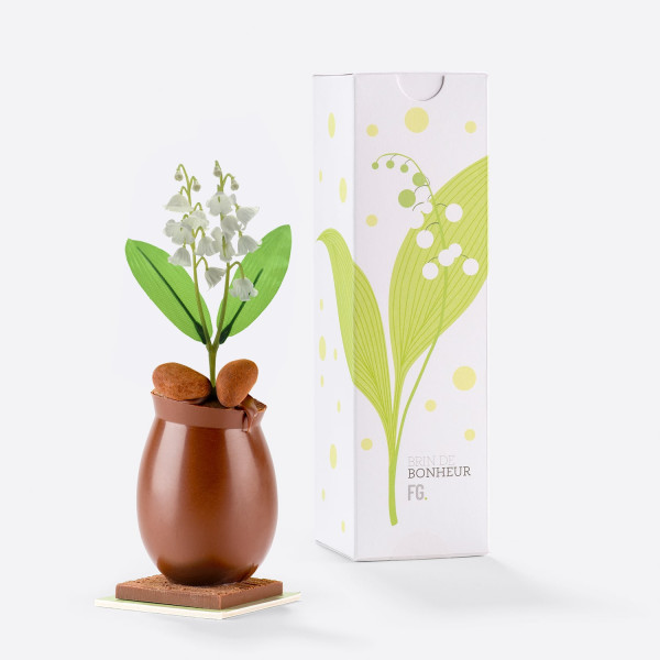 POT DE MUGUET EN CHOCOLAT