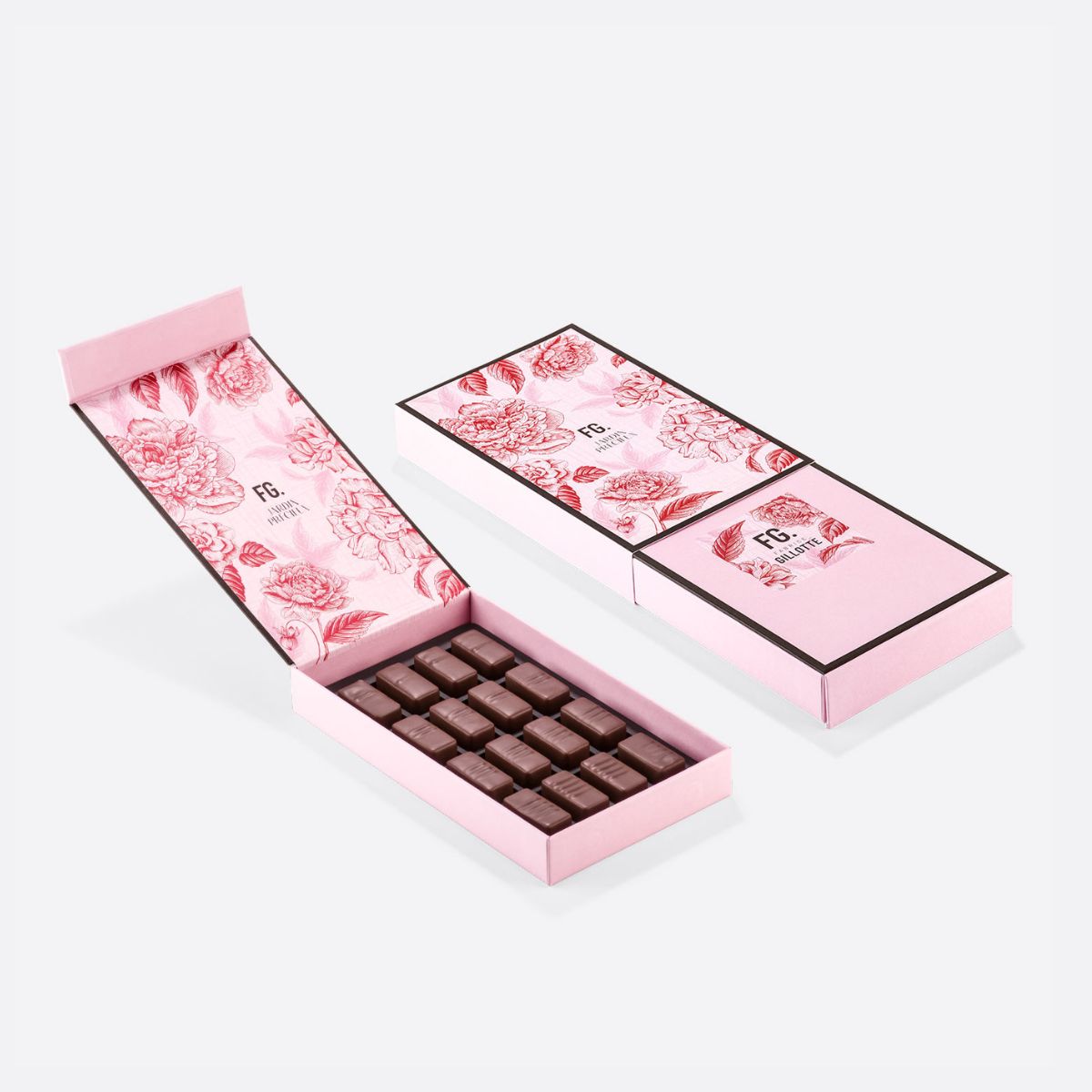 coffret de chocolats couleurs de bourgogne